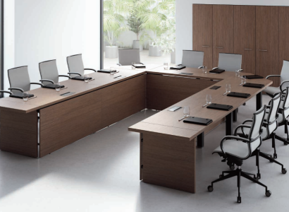 Conference table Chairs Group Office furniture Italy Office desk meeting table 7 pieces.